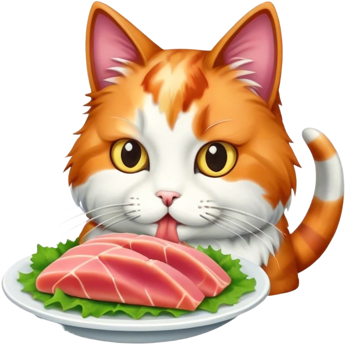 Cat sick tuna emoji