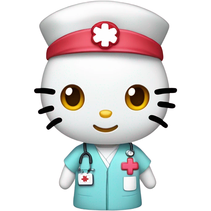 Hello Kitty, nurse emoji