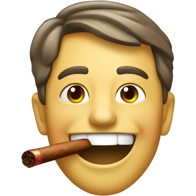 Happy face with cigar emoji