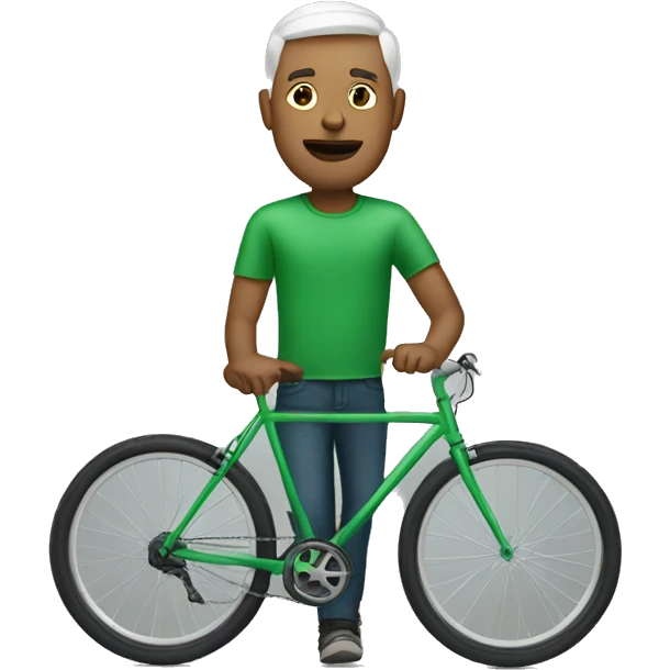 white man in green bike emoji