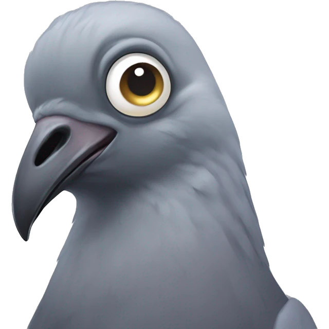crazy unhinged pigeon with 2 baby hairs emoji