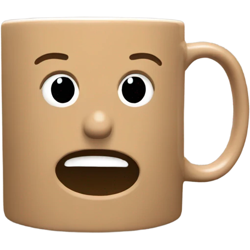 Aesthetic coffe mug, light brown emoji