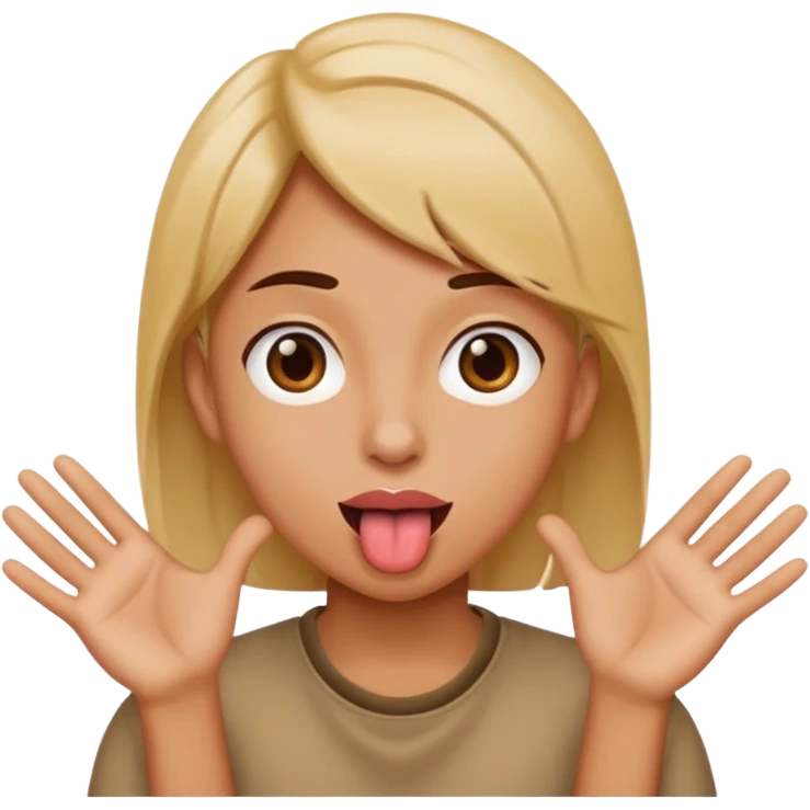 tongue out with hands to the side emoji