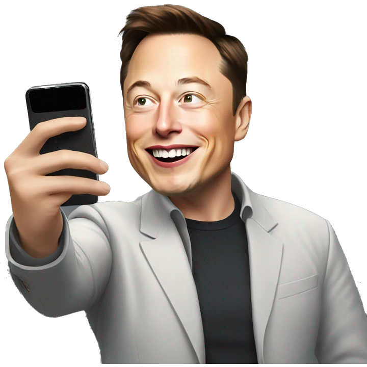 elon musk taking selfie emoji
