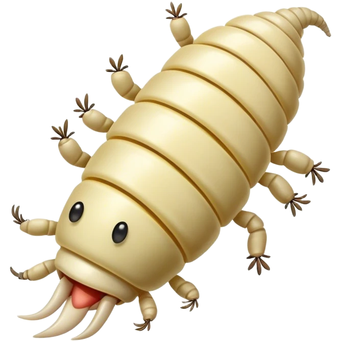 long wriggling maggot moving towards camera emoji