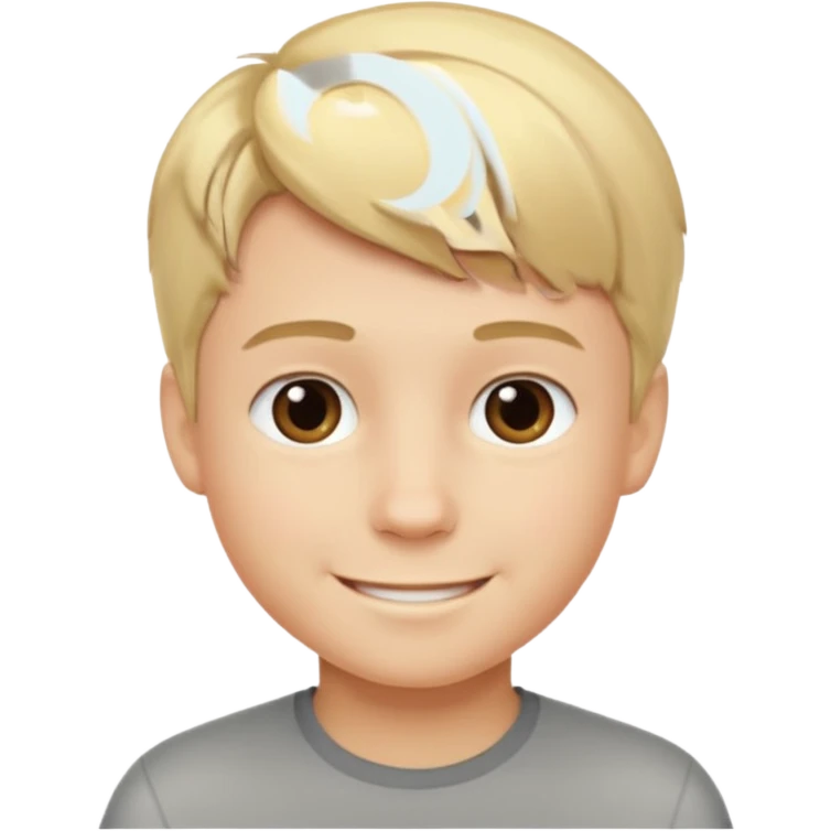 smiling boy with short blond hair emoji