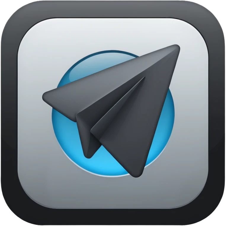 create a app iconj of the telegram in black-grey emoji