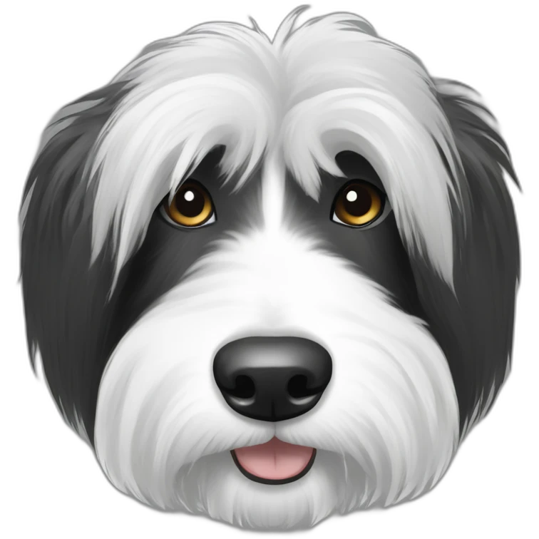 Bearded collie black and white emoji
