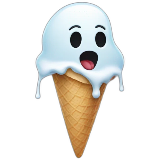 ghost eating ice cream emoji