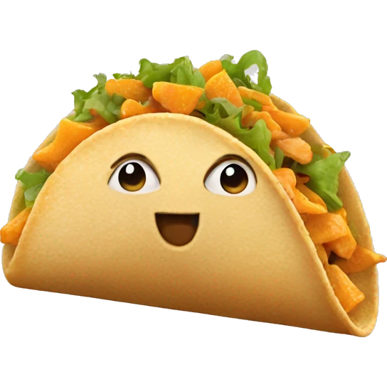 Orange crunchy taco emoji
