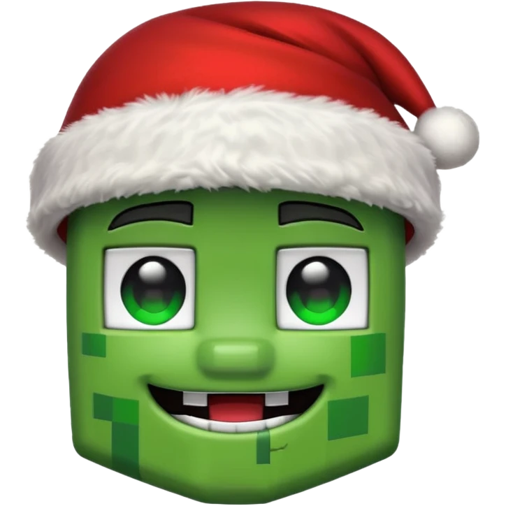 minecraft creeper with santa hat emoji