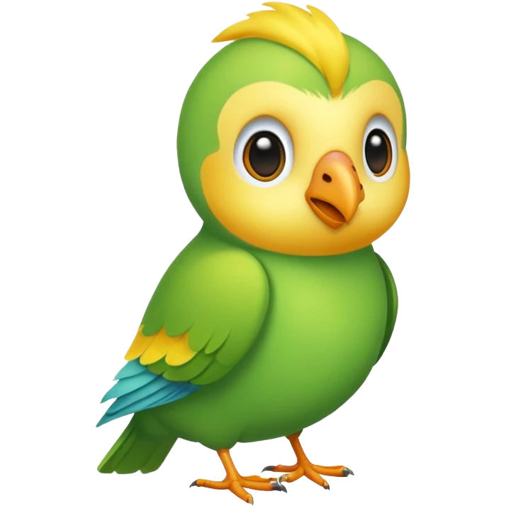 A love bird with color green and his head yellow  emoji