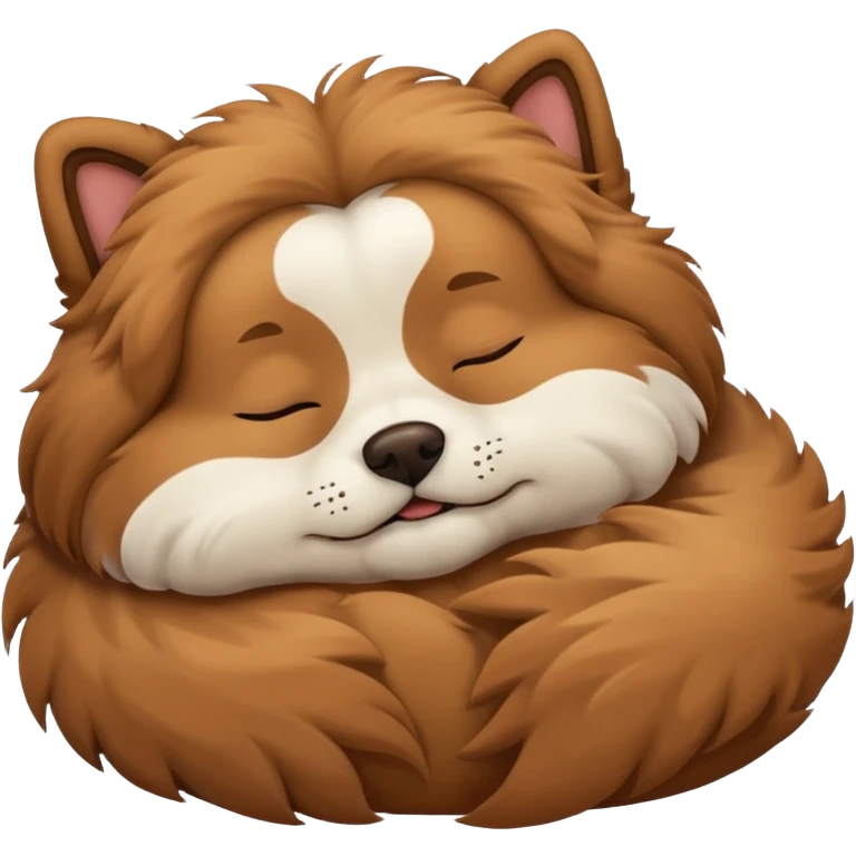 Fuffly doggy is sleeping emoji
