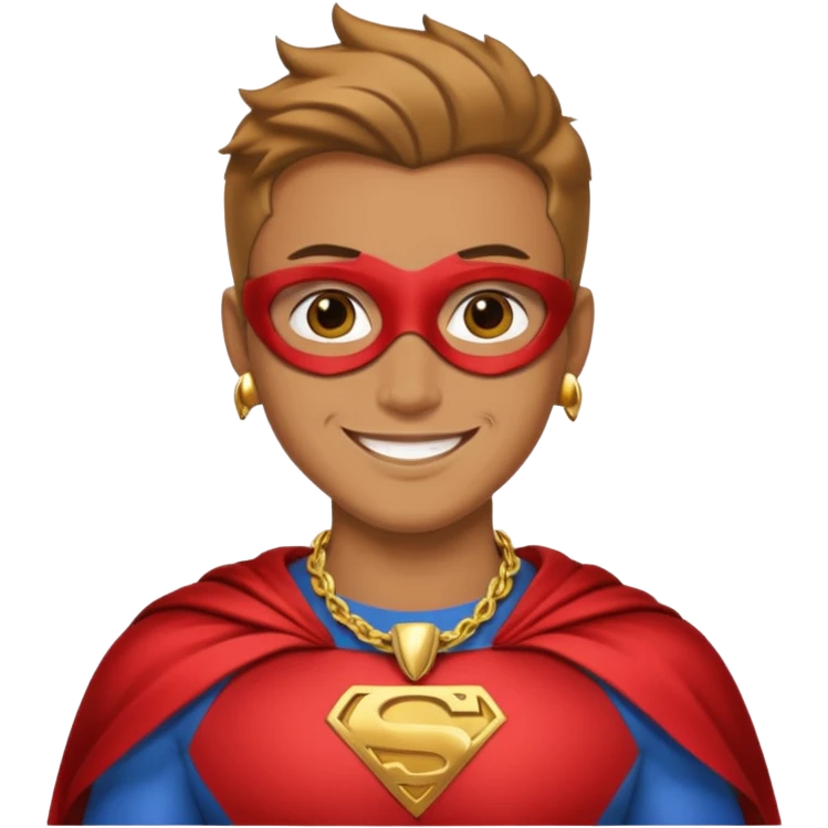 super hero with big necklace emoji