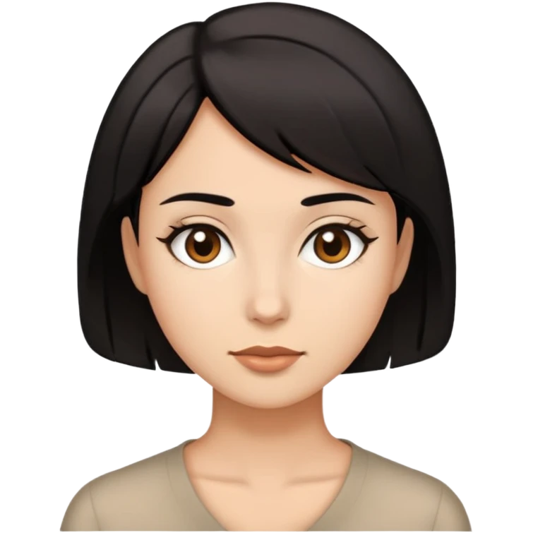 Zumbi mulher, cabelo preto, cabelo curto, olhos castanhos  emoji