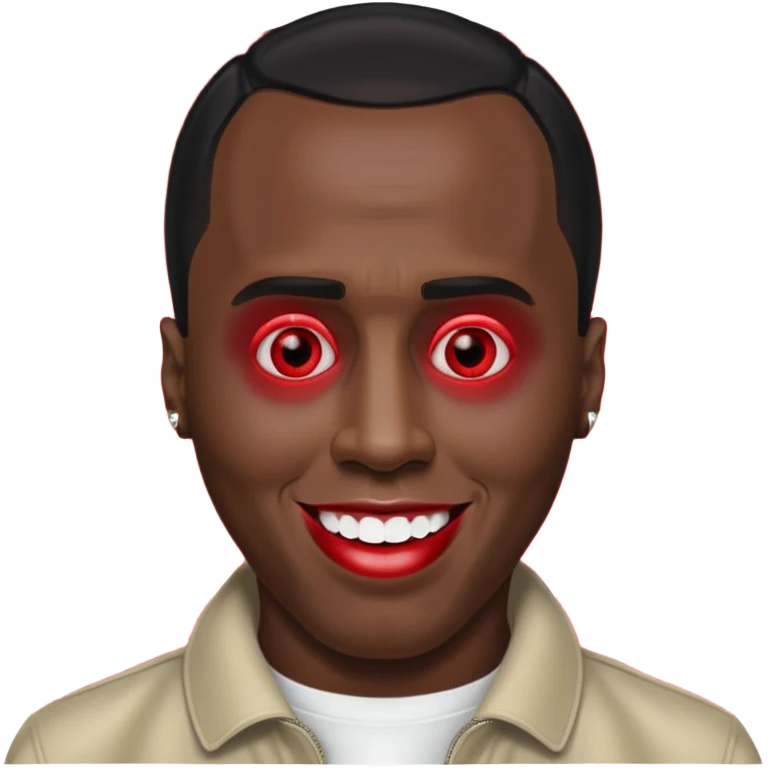 Sean Diddy Combs with red laser eyes and a very creepy, wide smile with the text “GOOD. NIGHT.” emoji