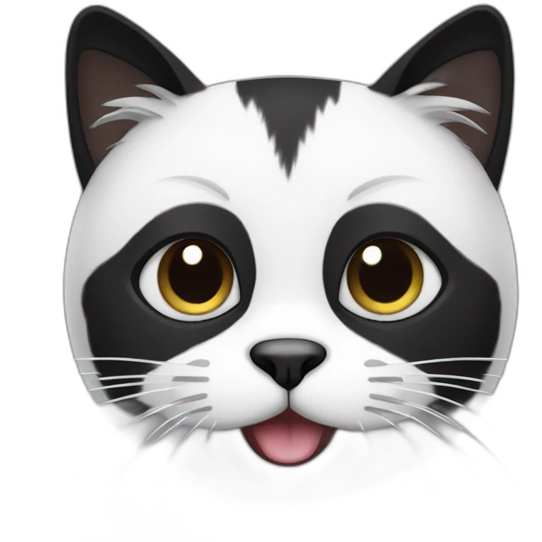 Black-and-white-cat-face emoji