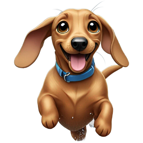 Dachshund playing in rain  emoji