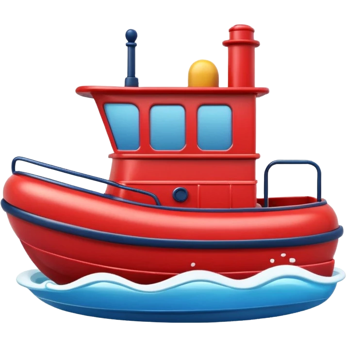 cute red tugboat emoji