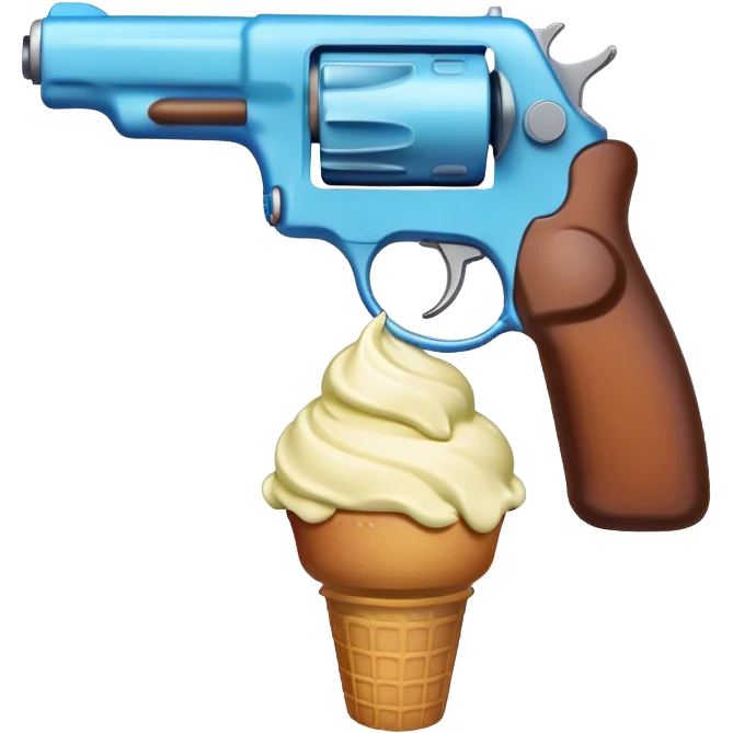 gun shaped and looks like ice cream emoji