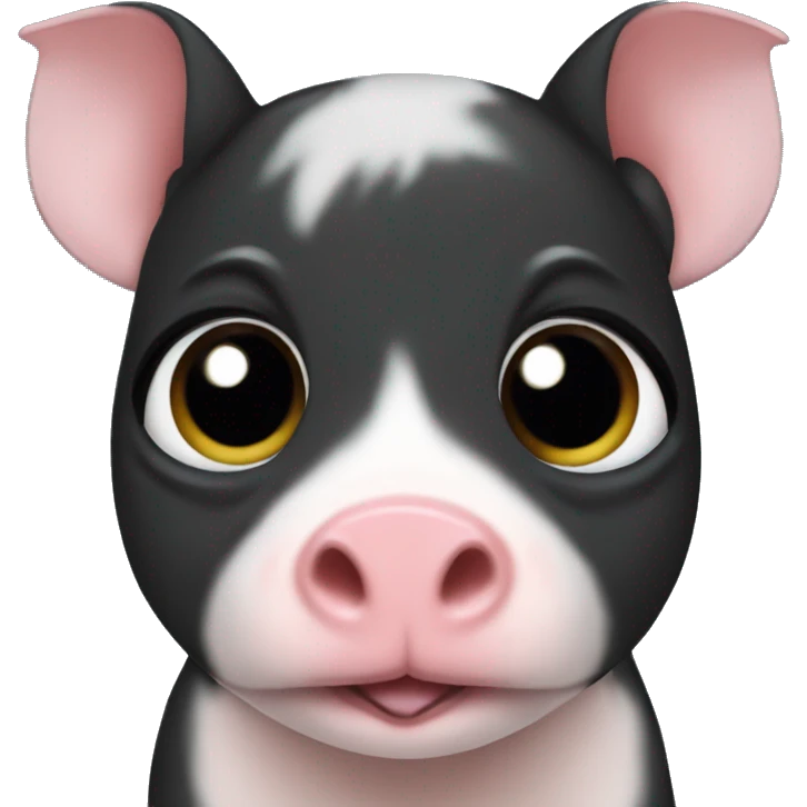 Black skinny pig emoji