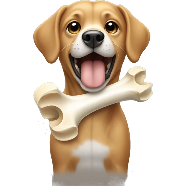 Dog eat bone emoji