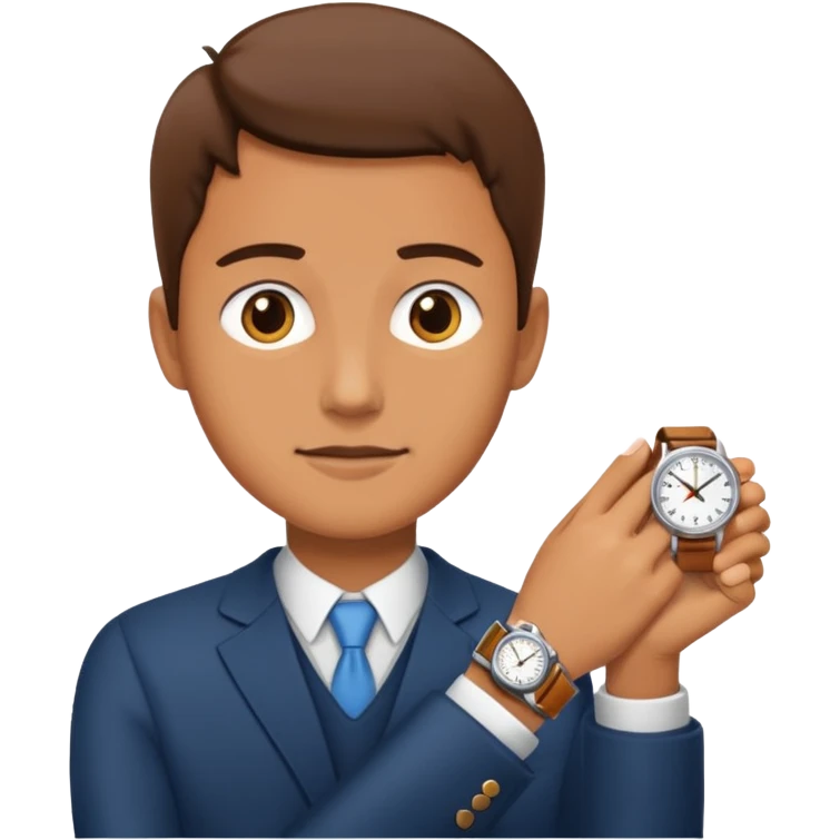 Person checking watch emoji