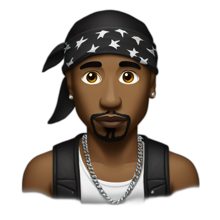 2pac shakur wearing a bandana emoji
