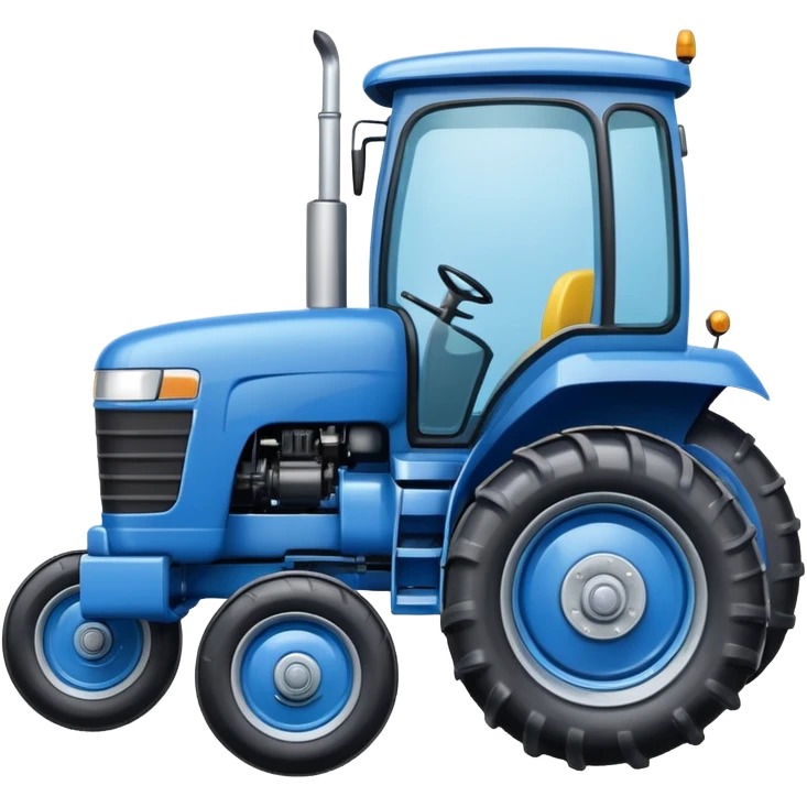 blue tractor emoji, side view emoji