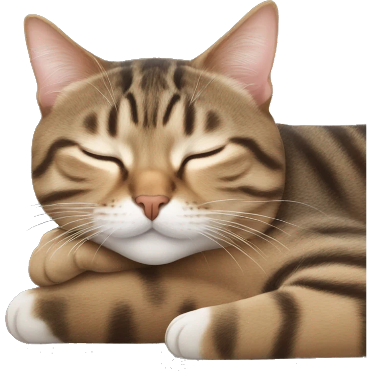 Tabby cat sleeping emoji