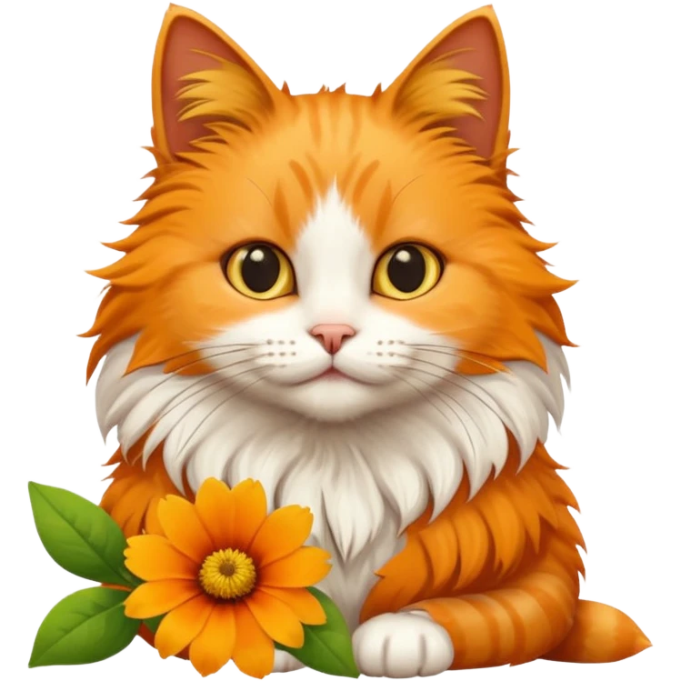 Kedi&çiçek emoji