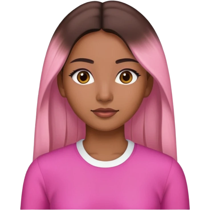 Morena con pelo Lacio y con ropa rosa emoji