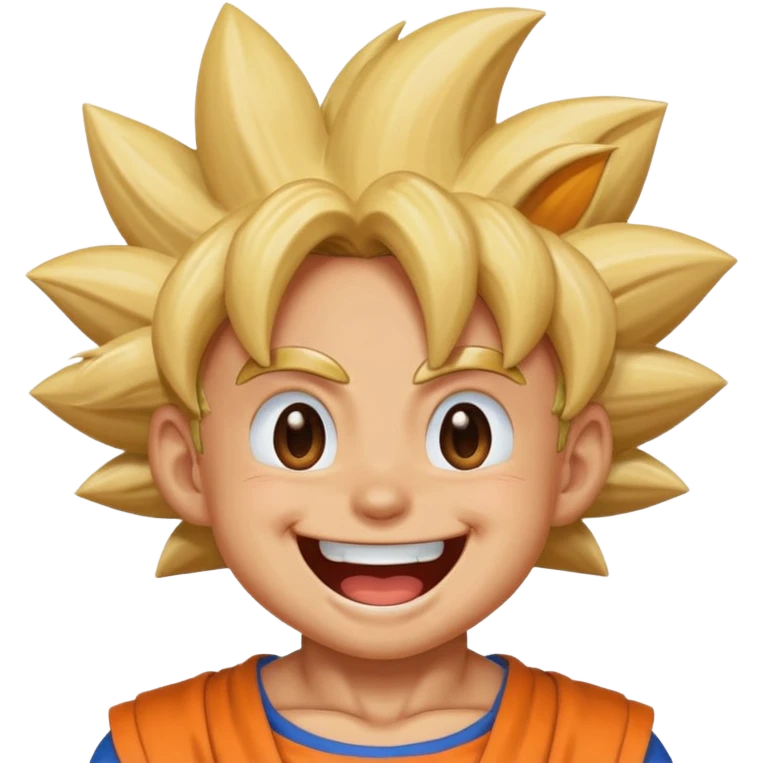 Make a image of goku lauhhing emoji