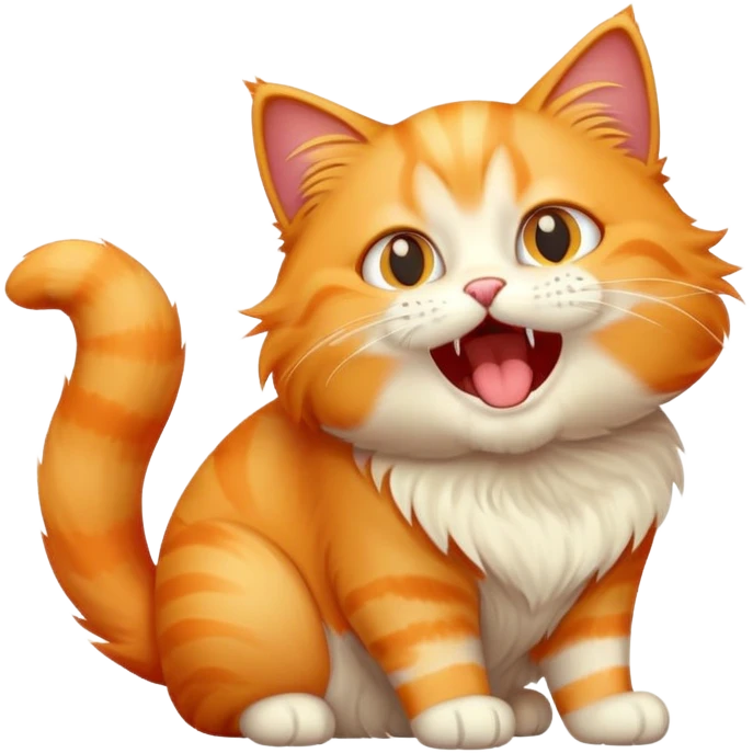 light orange cat meowing emoji