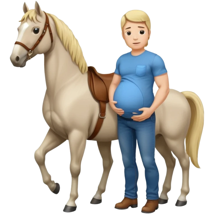 pregnant man with horse emoji