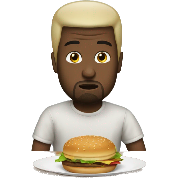 Kanye eating burger emoji