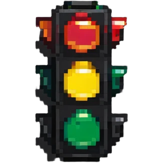 tiny simple traffic light icon, modern colors, minimal details, small size emoji
