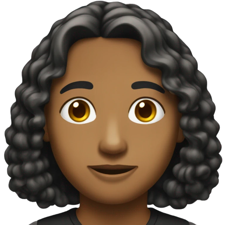 cabello negro emoji
