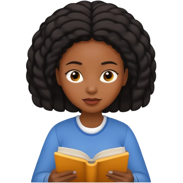 A Black woman reading a book emoji