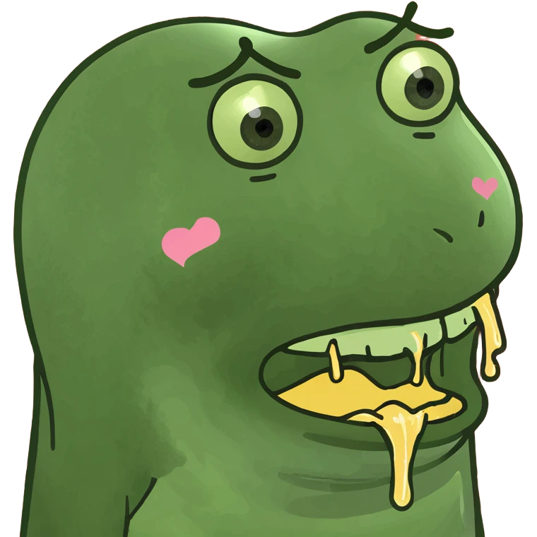 Cute character melting from love emoji