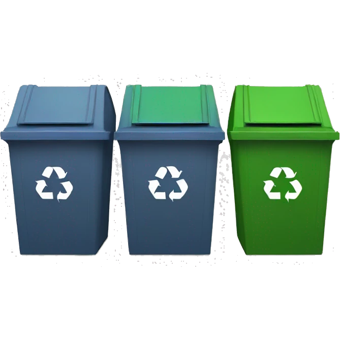 three recycling bins for desktop emoji