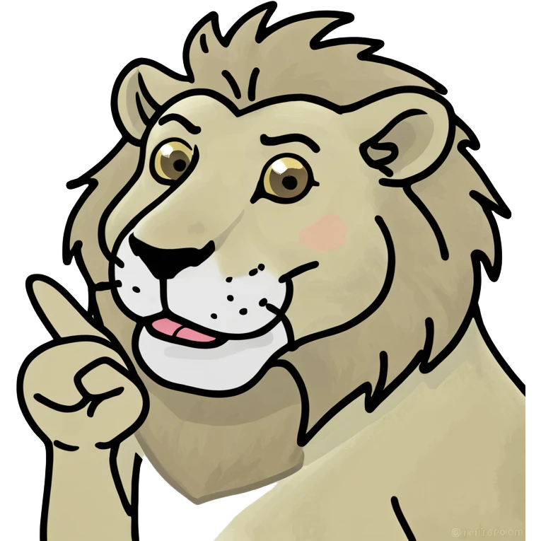 Lion blowing a kiss emoji