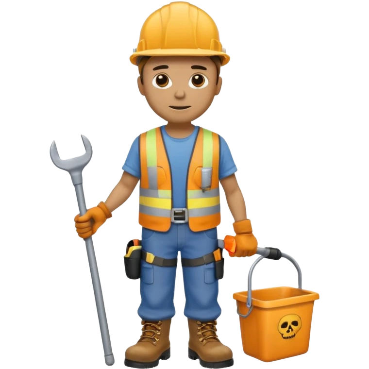 skeleton construction worker  emoji
