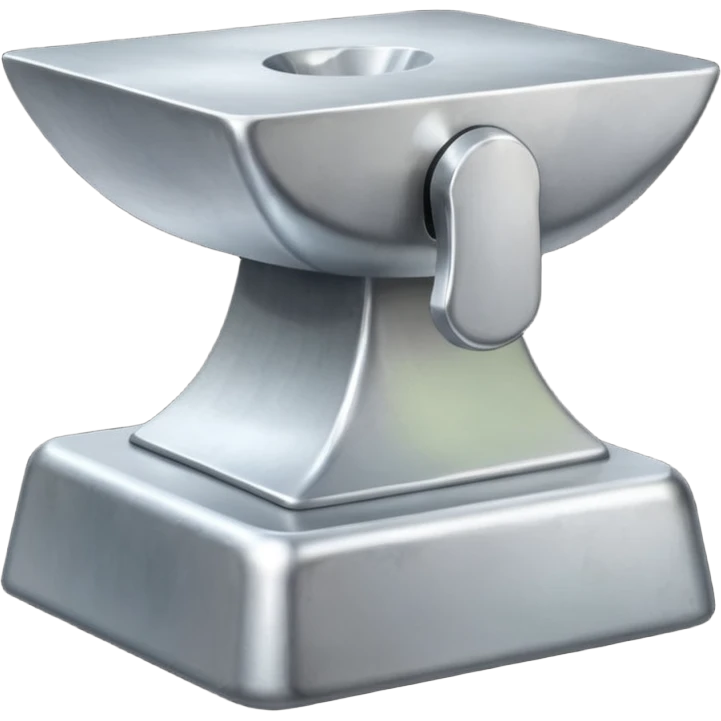 Silver anvil with face emoji