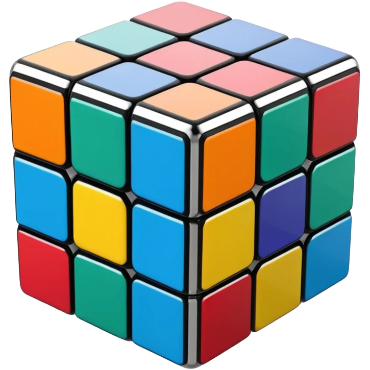 Transparent glass Rubix cube emoji