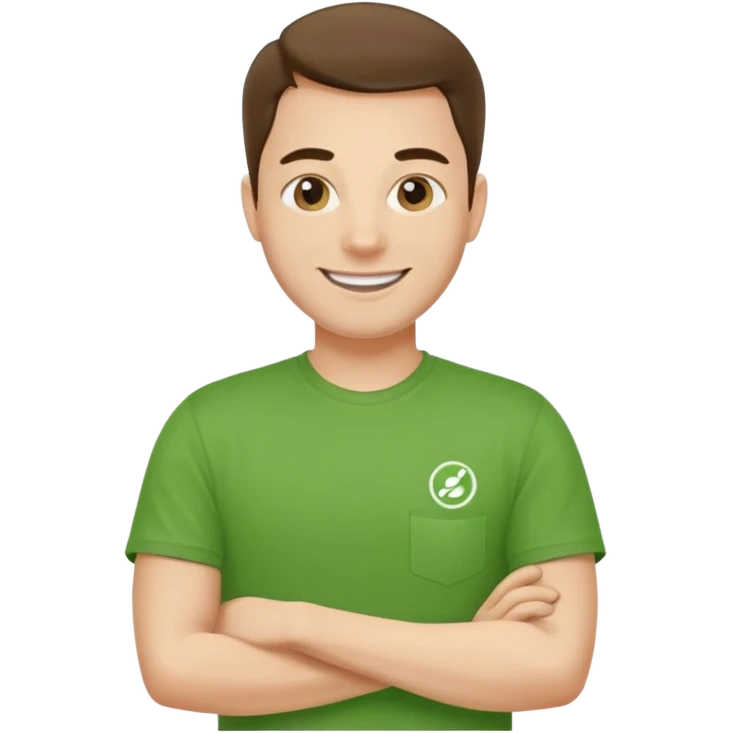 manager of delivery company in green t-shirt emoji