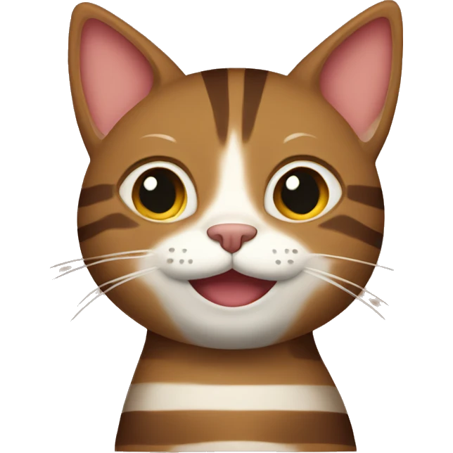 The brown striped cat winks emoji