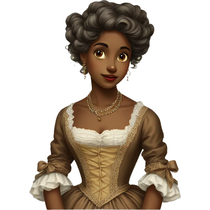 Brown skin girl Vintage rococo emoji