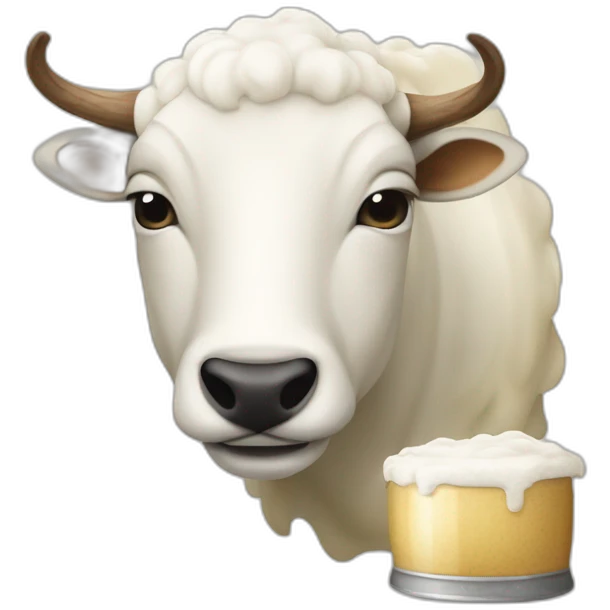 Chèvre qui boit une bière emoji