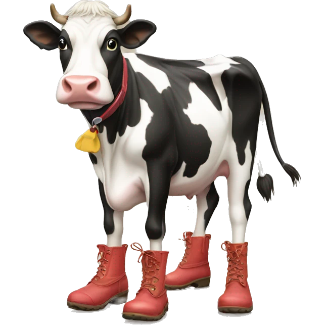 Cow with gum boots emoji